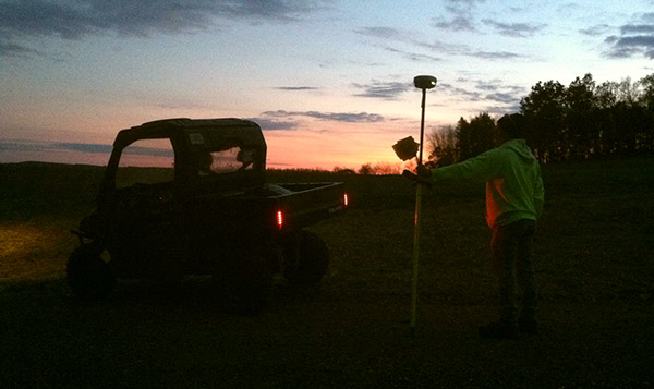 Courtney & Knapp Land Surveying Working At Night